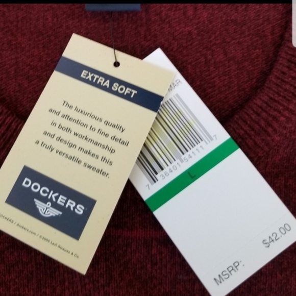 NWT Dockers large men red crewneck sweater - Picture 2 of 8